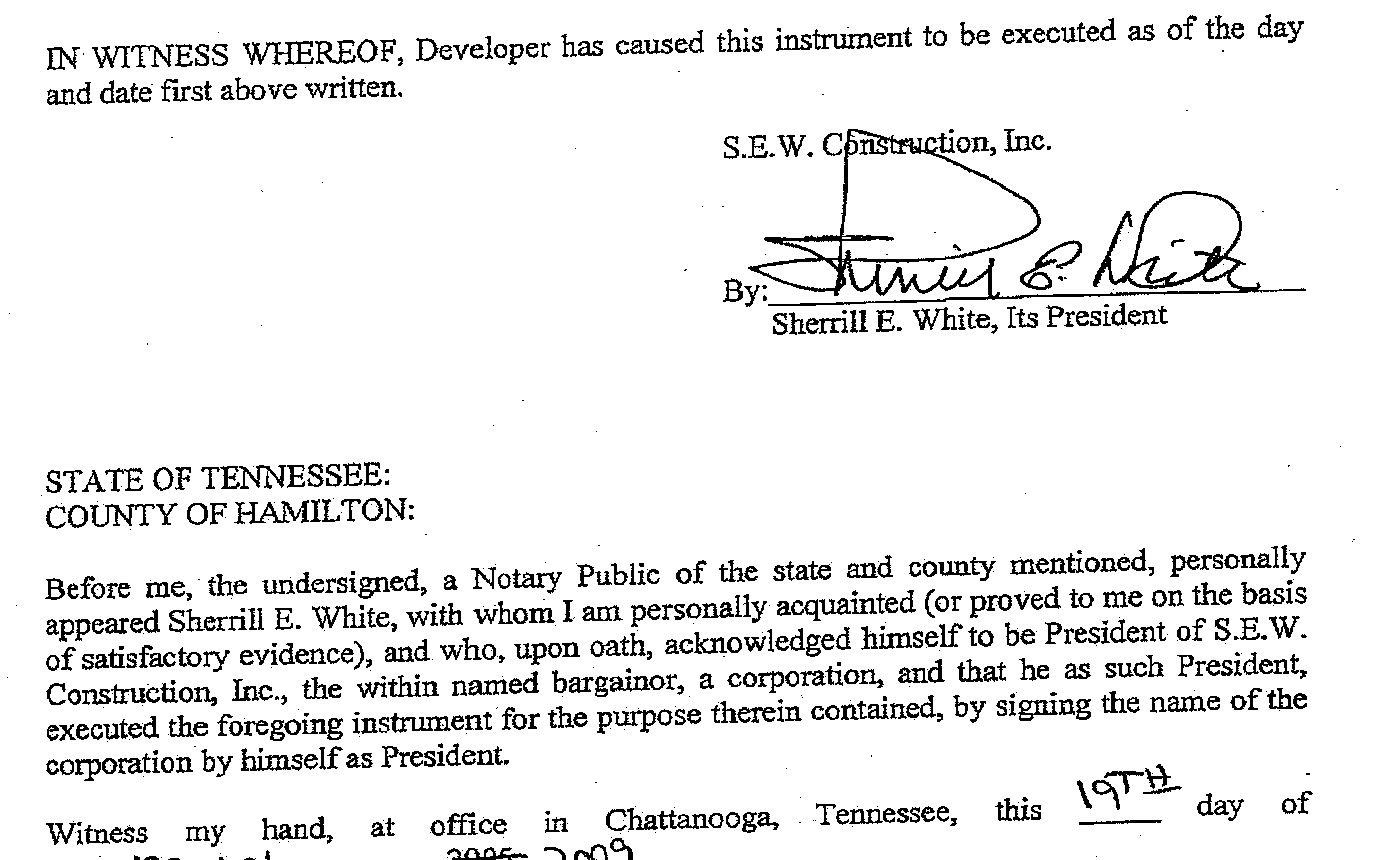 The signature page of the same declaration: Sherrill E
