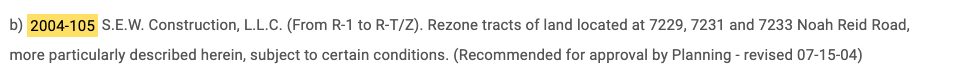 July 2004: the rezoning goes to the City Council