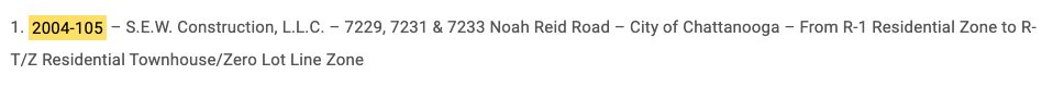 June 2004: the builder asks the city to rezone the Noah Reid Road land for townhouses